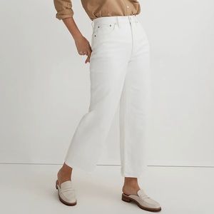 Madewell the petite perfect vintage wide-leg crop jean in tile white